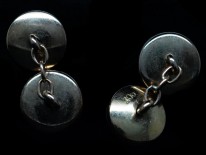 Edwardian 9ct Gold & Mother of Pearl Button Design Cufflinks