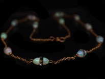 Edwardian 15ct Gold, Opal & Rock Crystal Chain