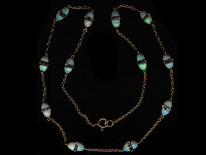 Edwardian 15ct Gold, Opal & Rock Crystal Chain