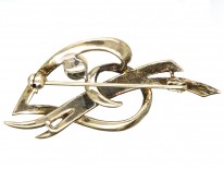 Silver, Marcasite & Pearl Woven Heart Brooch