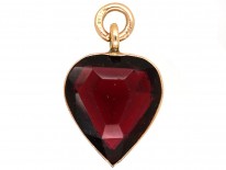 Edwardian 9ct Gold & Garnet Heart Pendant