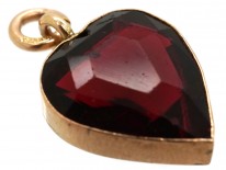 Edwardian 9ct Gold & Garnet Heart Pendant