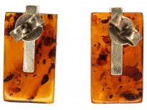 Amber & Silver Earrings