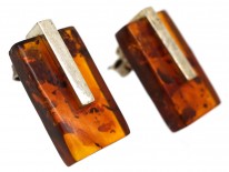 Amber & Silver Earrings