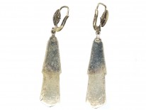 Art Deco Silver, Marcasite & Enamel Earrings