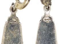 Art Deco Silver, Marcasite & Enamel Earrings