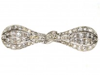 Edwardian Platinum & Diamond Bow Brooch
