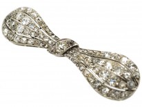 Edwardian Platinum & Diamond Bow Brooch
