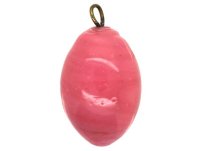 Spun Pink Glass Egg Charm