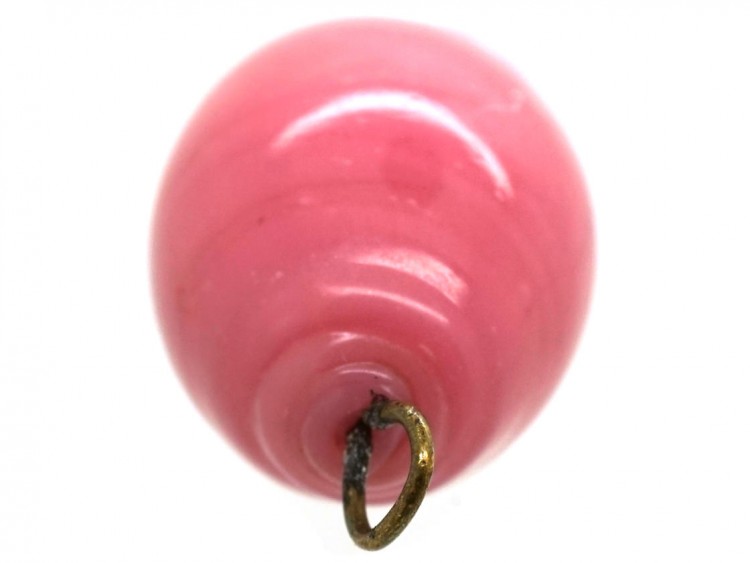 Spun Pink Glass Egg Charm