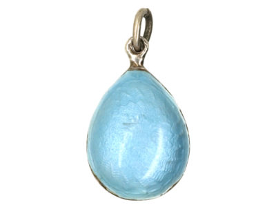 Pale Blue Enamel & Silver Easter Egg