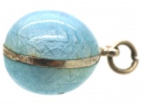 Pale Blue Enamel & Silver Easter Egg