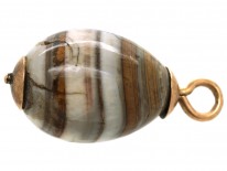 Striped Agate Egg Pendant