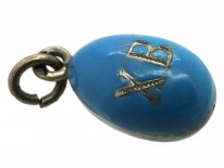 Russian Silver & Blue Enamel Easter Egg