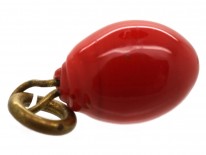 Tiny Red Glass Egg Charm