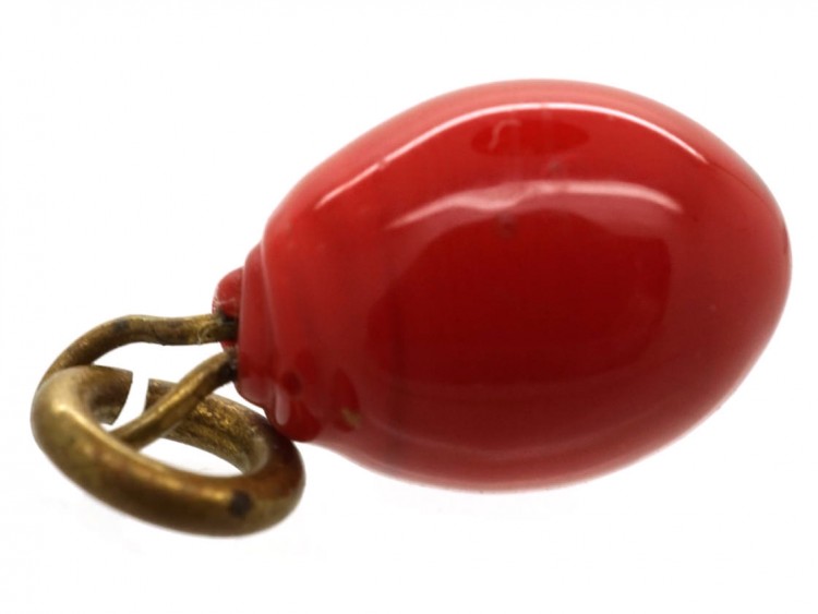 Tiny Red Glass Egg Charm