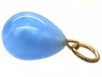 Pale Blue Spun Glass Egg Charm