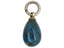 Small Silver & Blue Agate Easter Egg