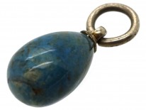 Small Silver & Blue Agate Easter Egg