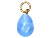Pale Blue Spun Glass Egg Charm