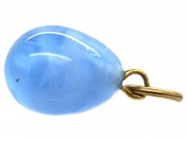 Pale Blue Spun Glass Egg Charm