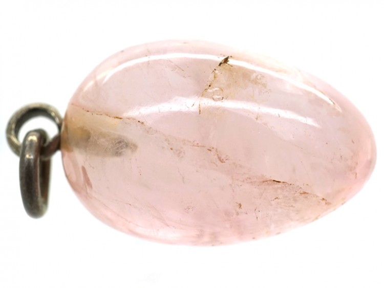 Austrian Rose Quartz & Silver Easter Egg