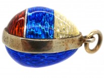 Silver & Red, White & Blue Enamel Easter Egg