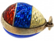 Silver & Red, White & Blue Enamel Easter Egg