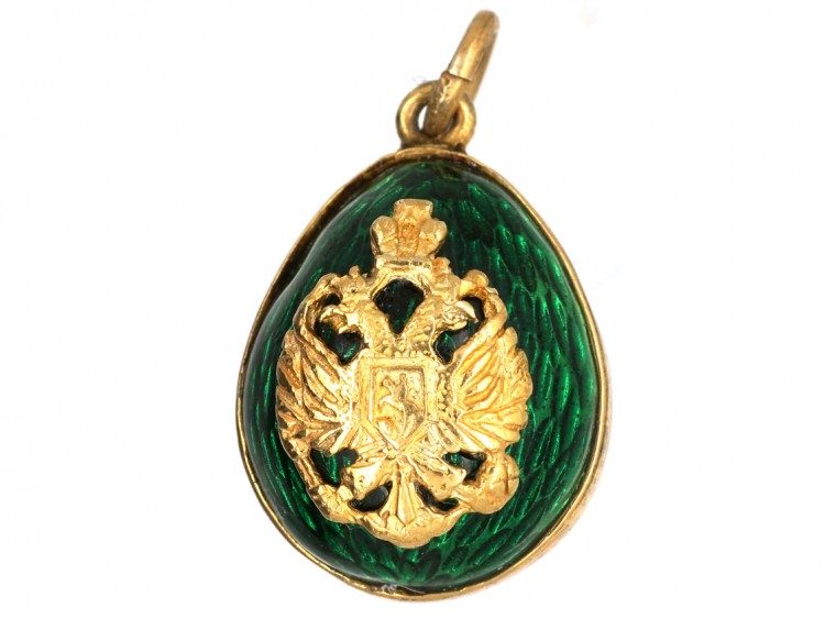 Green Enamel Russian Easter Egg