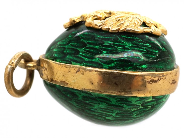 Green Enamel Russian Easter Egg