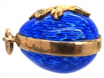 Blue Enamel & Paste Easter Egg