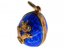 Blue Enamel & Paste Easter Egg