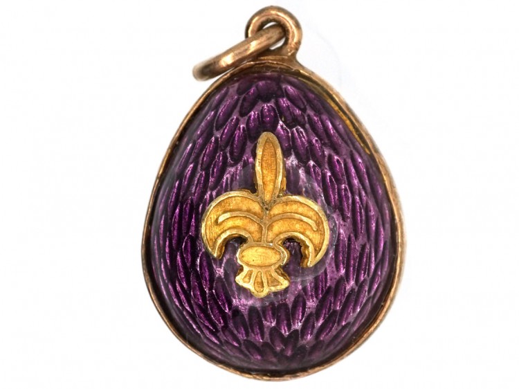 Enamel & Gold Fleur de Lys Easter Egg