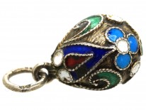 Russian Silver & Enamel Egg