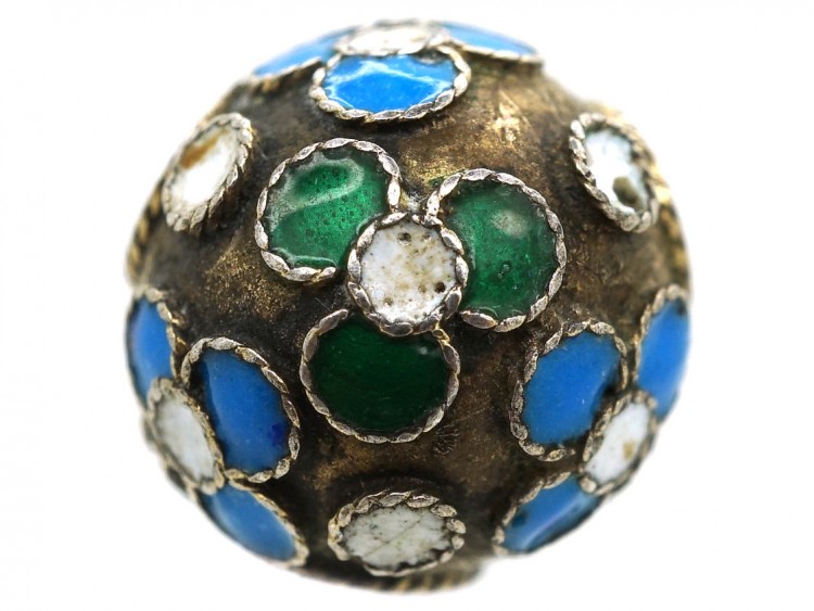 Russian Silver & Enamel Egg