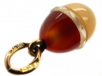 Russian Gold, Carnelian & Rock Crystal Egg