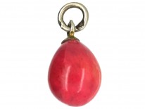Russian Silver & Red Stone Egg