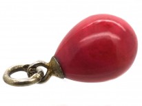 Russian Silver & Red Stone Egg