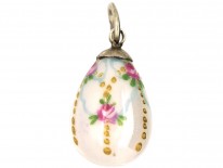 Russian Silver & Enamel Flowers Easter Egg
