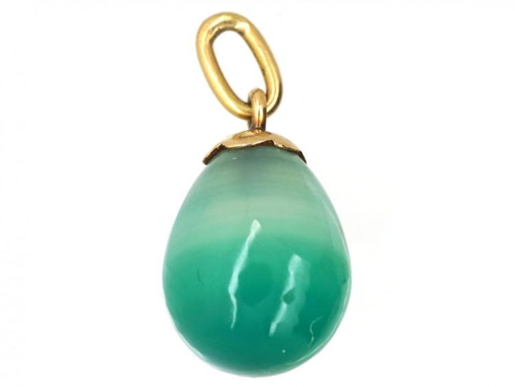 Gold & Green Chalcedony Easter Egg