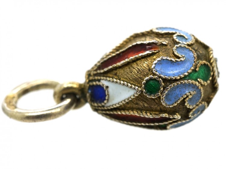 Russian Silver & Enamel Easter Egg