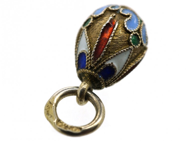 Russian Silver & Enamel Easter Egg