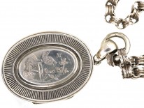 Victorian Oval Silver Bird Motif Locket on The Original Silver Chain