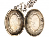 Victorian Oval Silver Bird Motif Locket on The Original Silver Chain