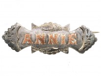 Victorian Silver & Gold Overlay Name Brooch Annie