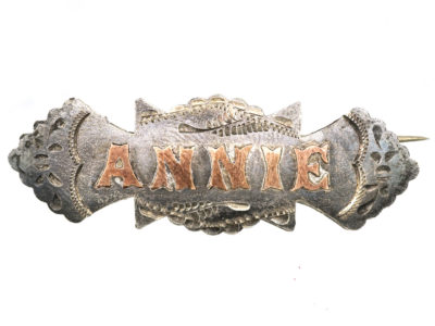 Victorian Silver & Gold Overlay Name Brooch Annie