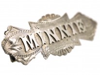 Edwardian Silver Name Brooch Minnie