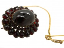 Victorian Cabochon Garnet Oval Brooch