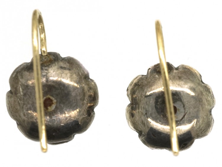 Georgian Flat Cut Garnet Round Earrings
