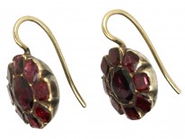 Georgian Flat Cut Garnet Round Earrings